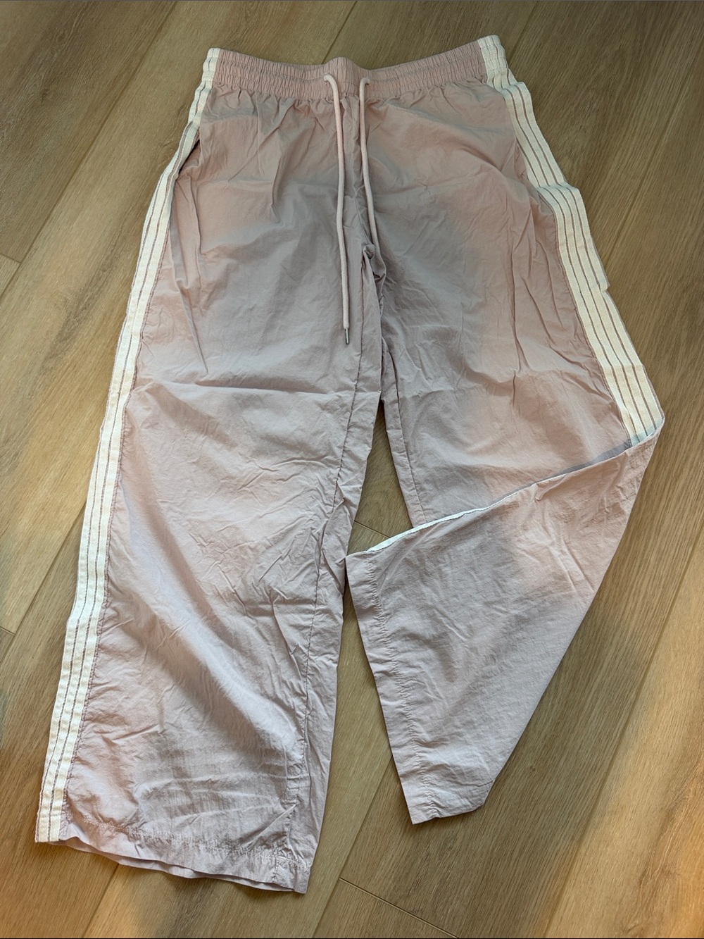 Edikted Pale Pink Kids Joggers with White Side Stripes